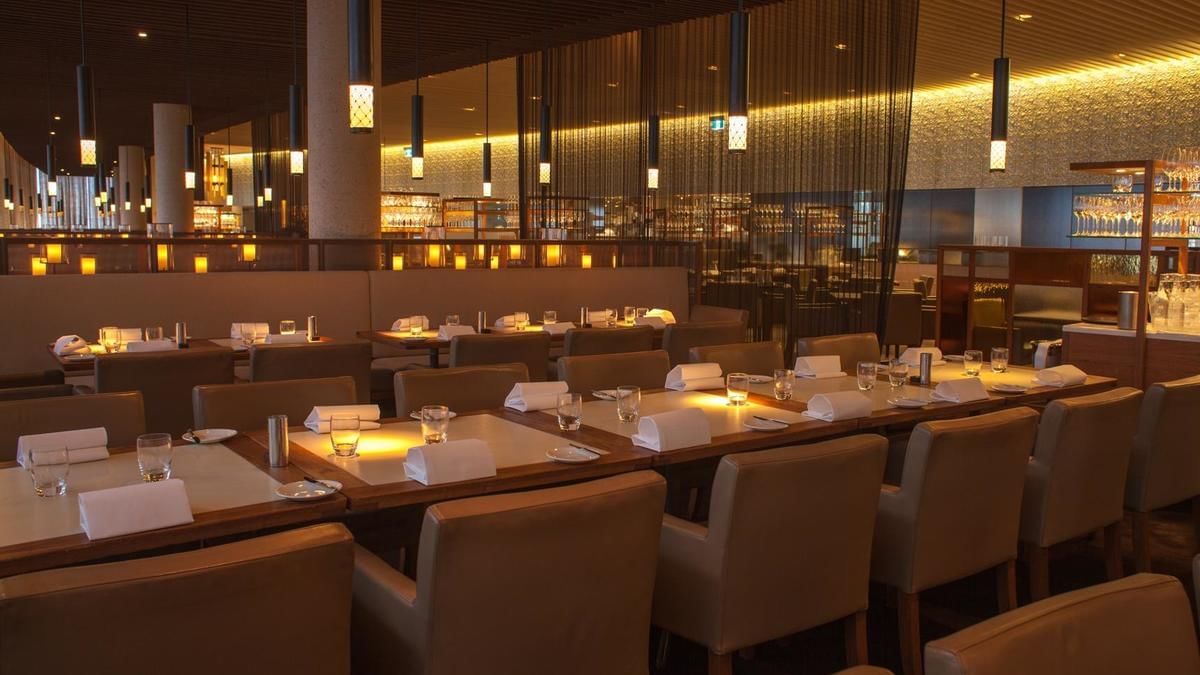 Table setup in Rockpool Bar & Grill at Crown Hotel Perth