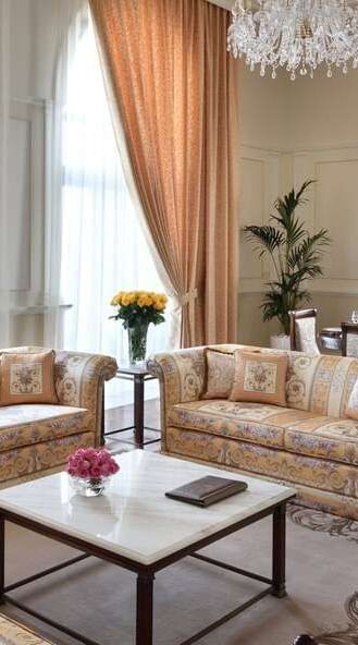 Living area with lounges in Signature Suite at Palazzo Versace 