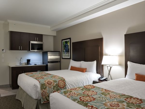 Two beds in hotel room