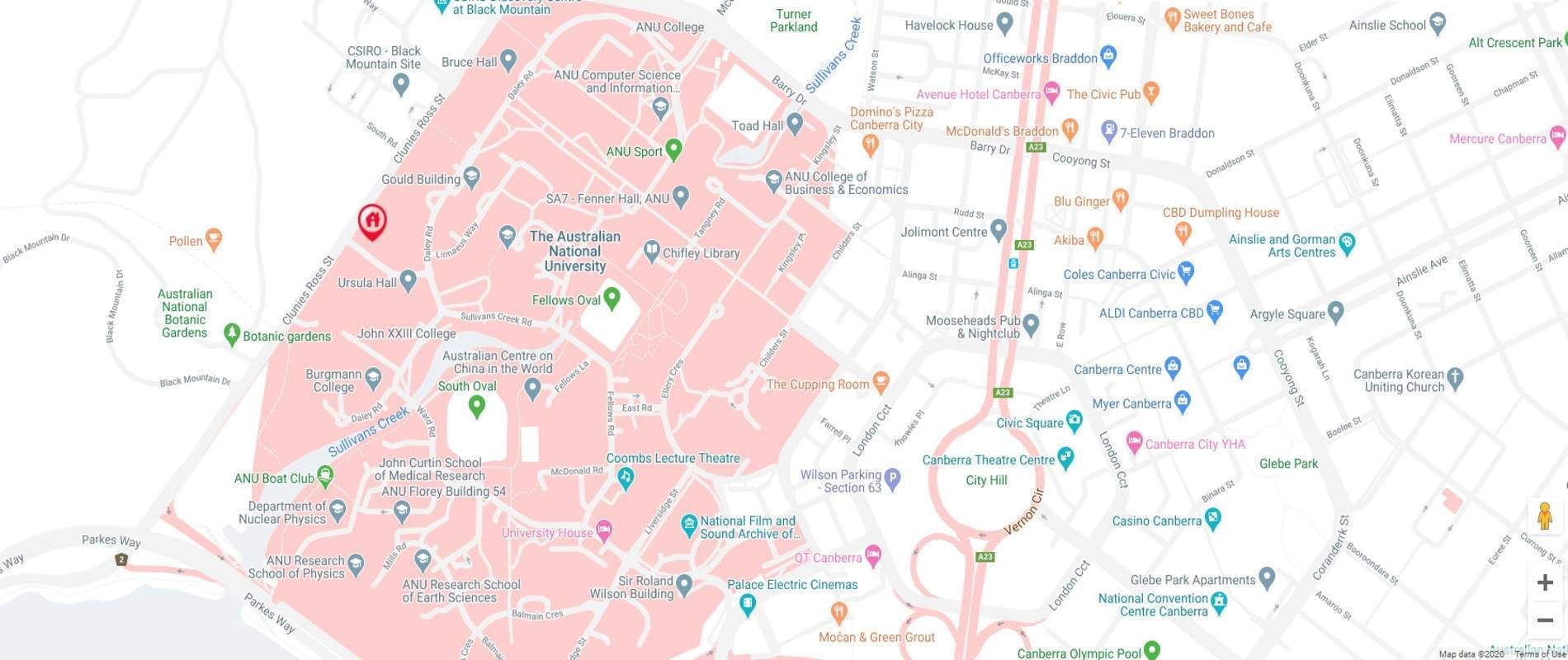 UniLodge @ ANU - Wamburun Hall Map