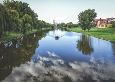 Frankenmuth river and trees near Marv Herzog Hotel