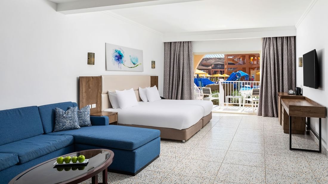 Two Interconnecting Family Room Pool View at Pickalbatros Villaggio Resort in Portofino Marsa Alam