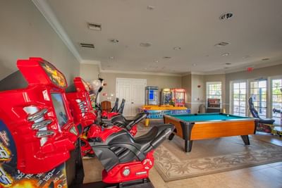 Arcade games and pool table