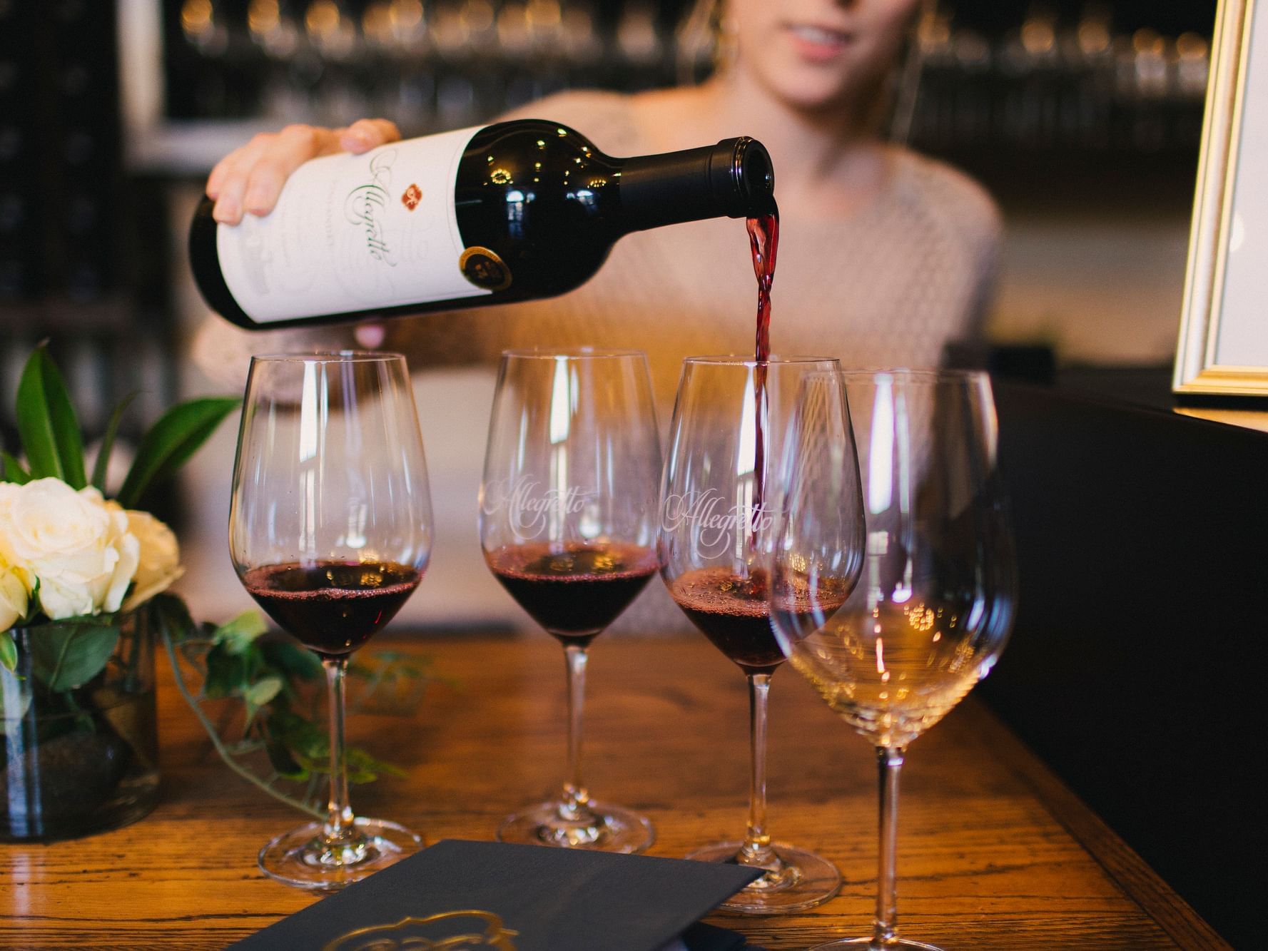 Pouring Wine in Glass