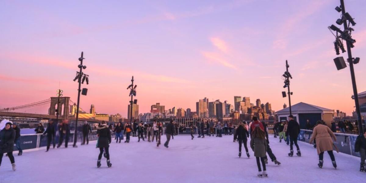 Skating by the Brooklyn Bridge NYC