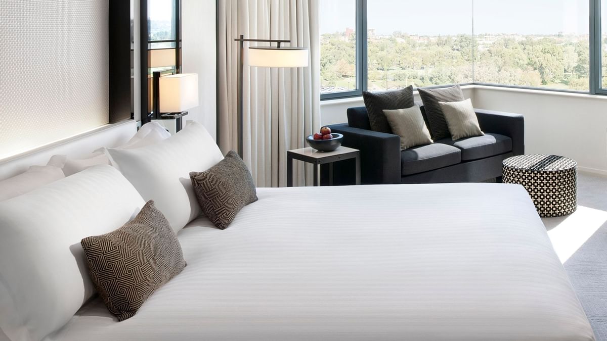 King bed in Luxe Accessible King at Crown Promenade Perth
