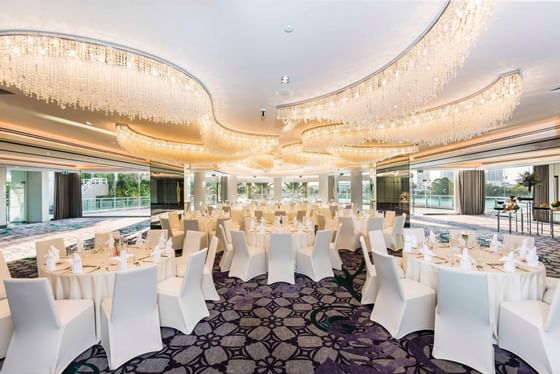 Banquet tables in Ballroom at Chatrium Hotels & Residences