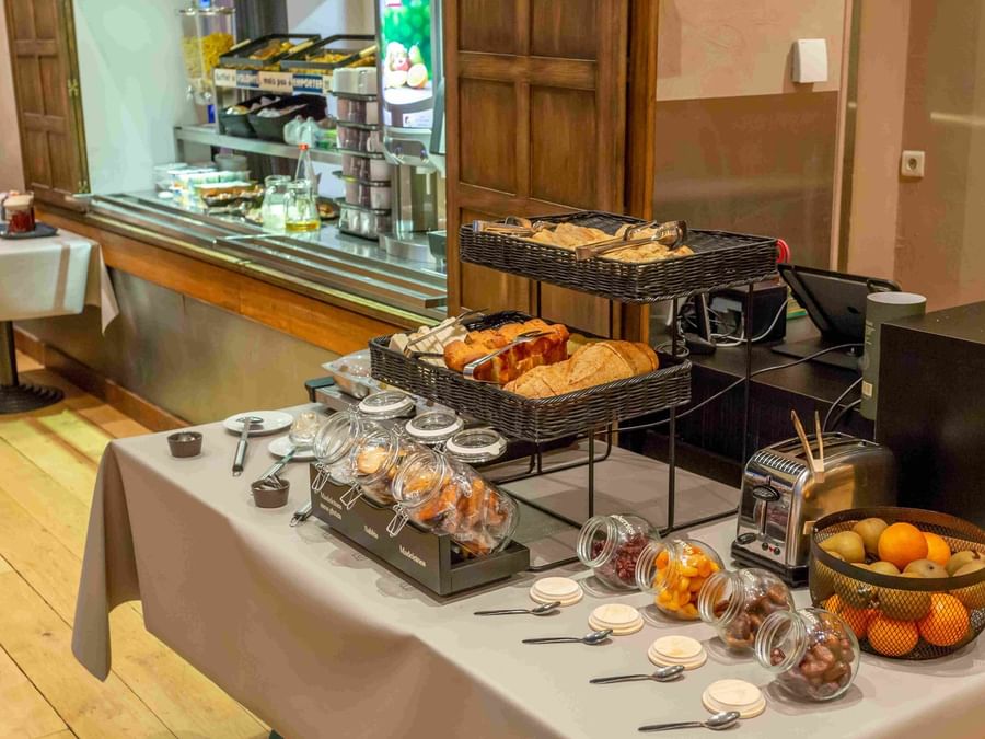 Breakfast buffet served at The Originals Hotels