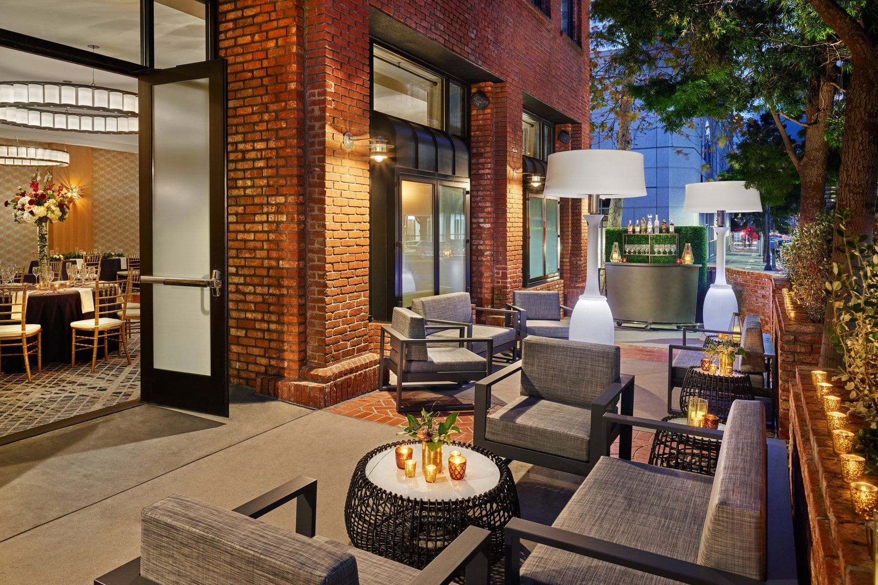 Lounge & meeting space in Topside Terrace Kitchen & Bar at Hotel Republic San Diego