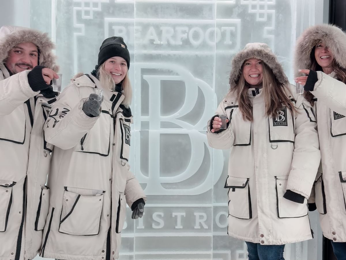 Guests enjoying vodka inside the Grey Goose Ice Room