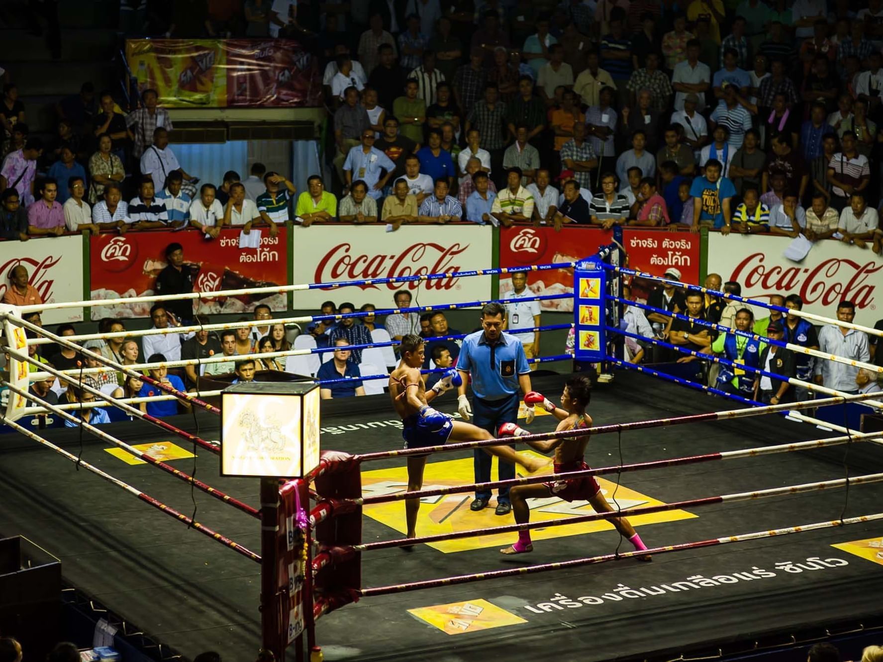 Boxing match at Rajadamnern Stadiums near Maitria Sukhumvit 15