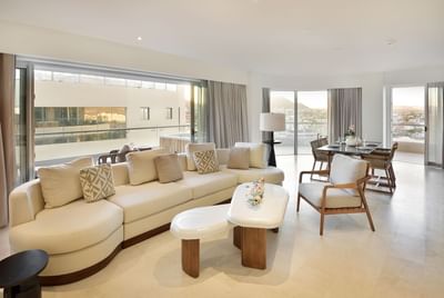 Lands End Suite living room area at Cabo Villas Beach Resort