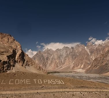 An Aerial view of Sacred Rocks of Hunza near Serena Altit Fort