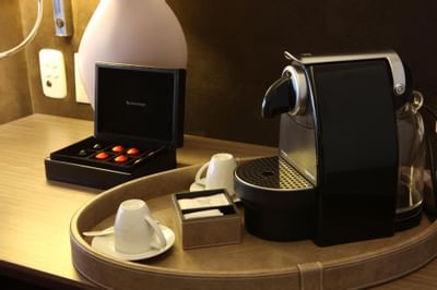 Coffee maker machine in Deluxe Suite at Recoleta Grand Hotel