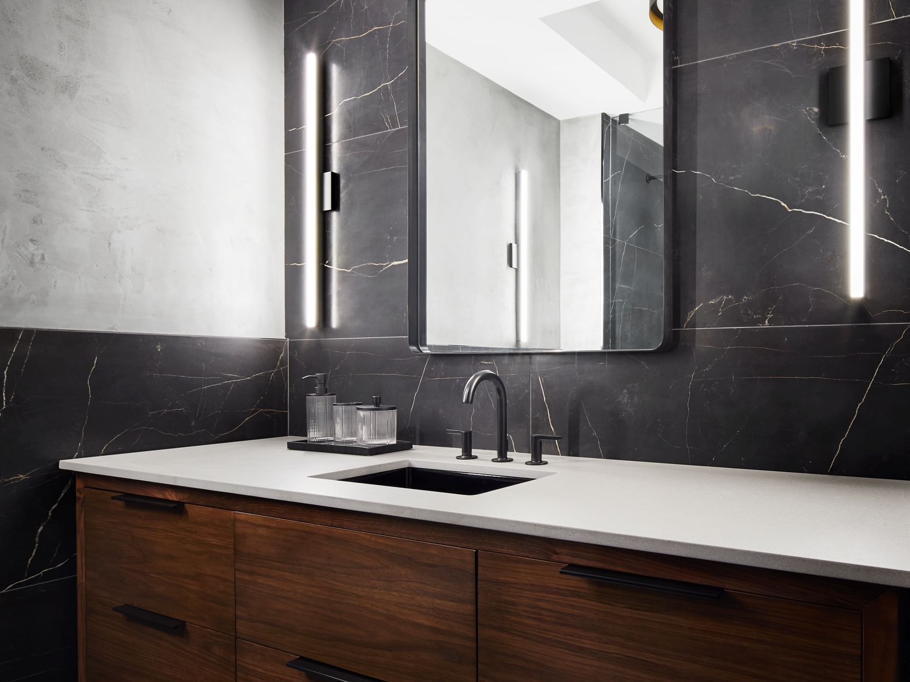 Vanity area in Poliform Penthouse at Gansevoort Meatpacking NYC