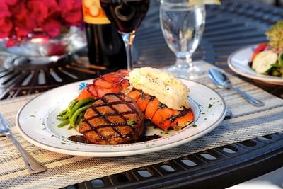 Steak and lobster dish.
