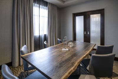 boardroom with table and chairs