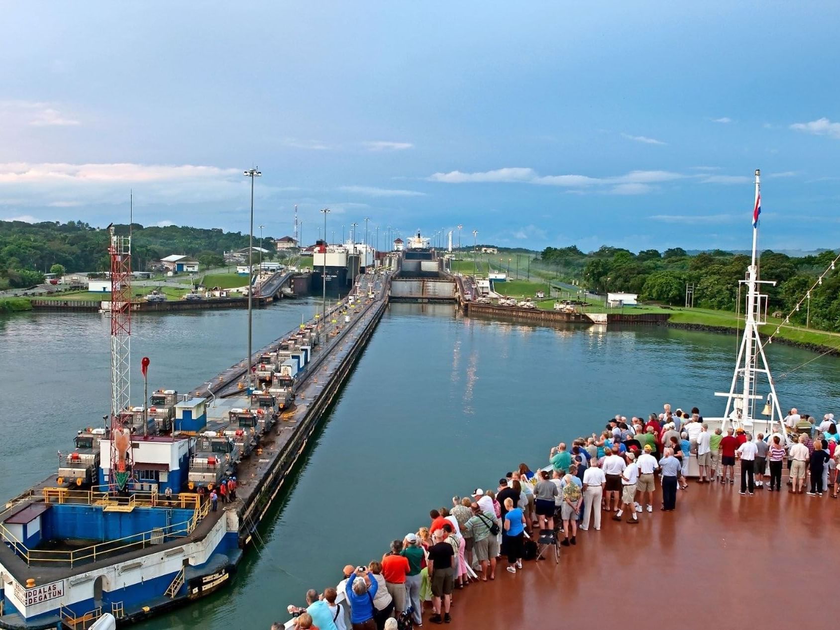 People in Panama Canal - Miraflores Locks near Megapolis Hotel Panama