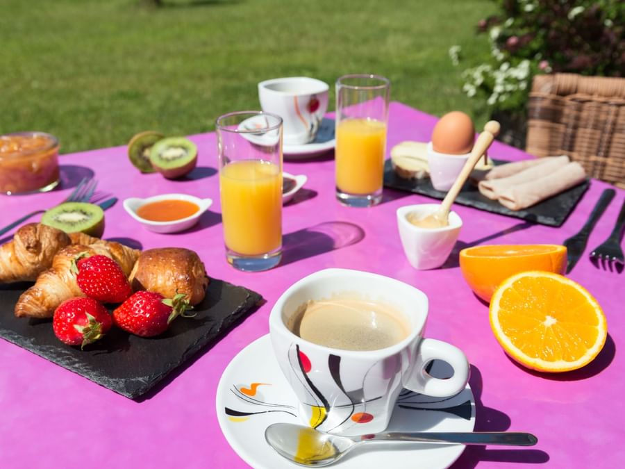A warm breakfast served at Hotel Le Cap