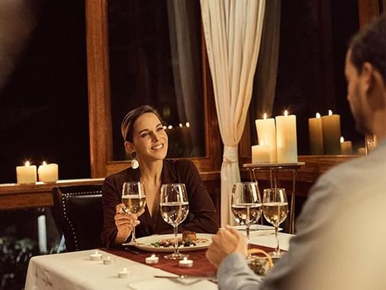 A candle light dinner setup for a couple at Hotel Sumaq