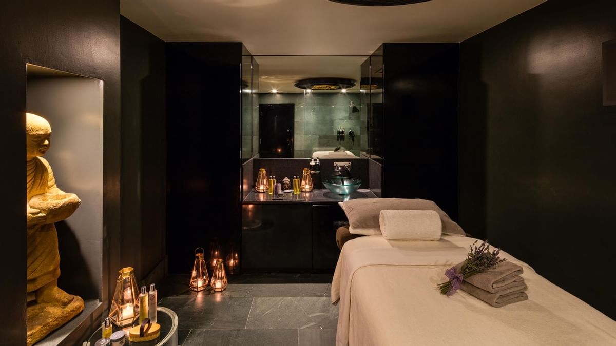 A treatment room in May Fair Spa at The May Fair Hotel London