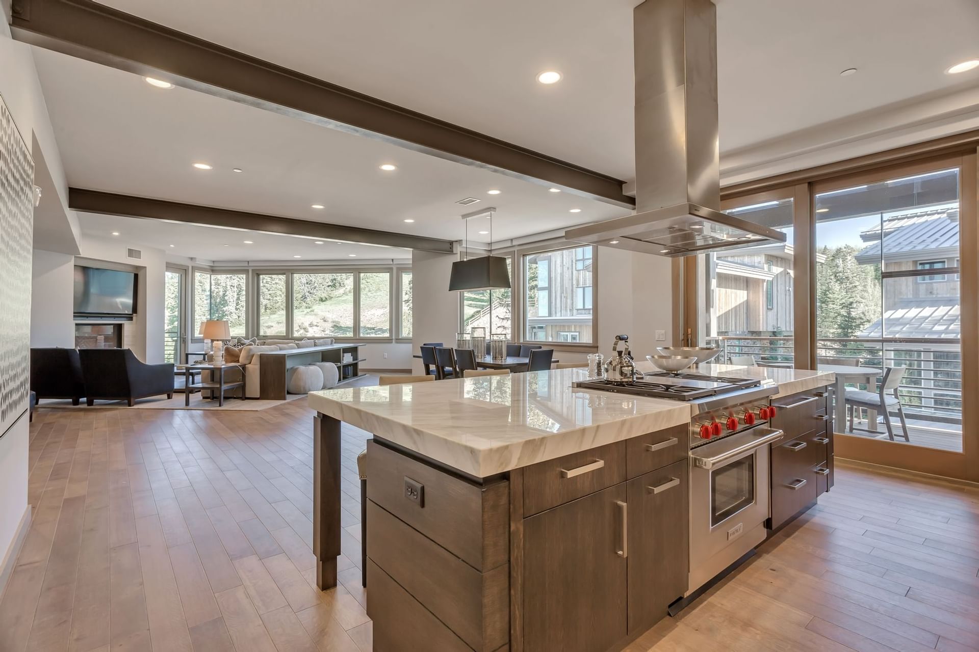 Kitchenette & dining area of an apartment at Stein Eriksen Residences