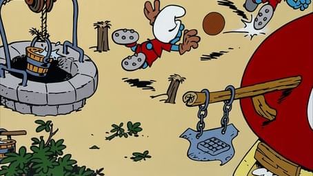 A Smurf illustration featuring Street Art Comic Strip Tour at Warwick Brussels