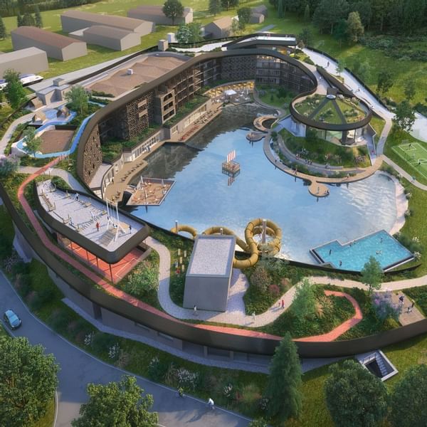 Aerial 3D-modeled image of Falkensteiner Hotels Ehrenburgerhof
