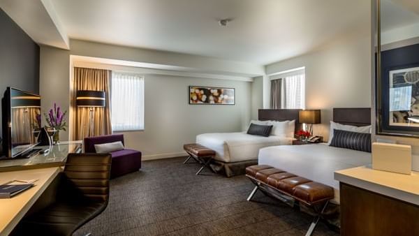 Interior of Spacious Double Room at Godfrey Hotel Chicago