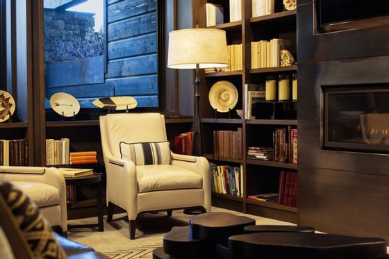 Interior view of the Sacajawea Library at Hotel Jackson