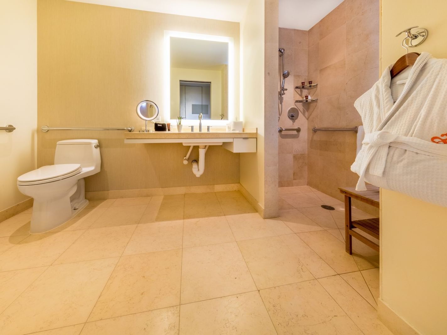 toilet and sink in a bathroom