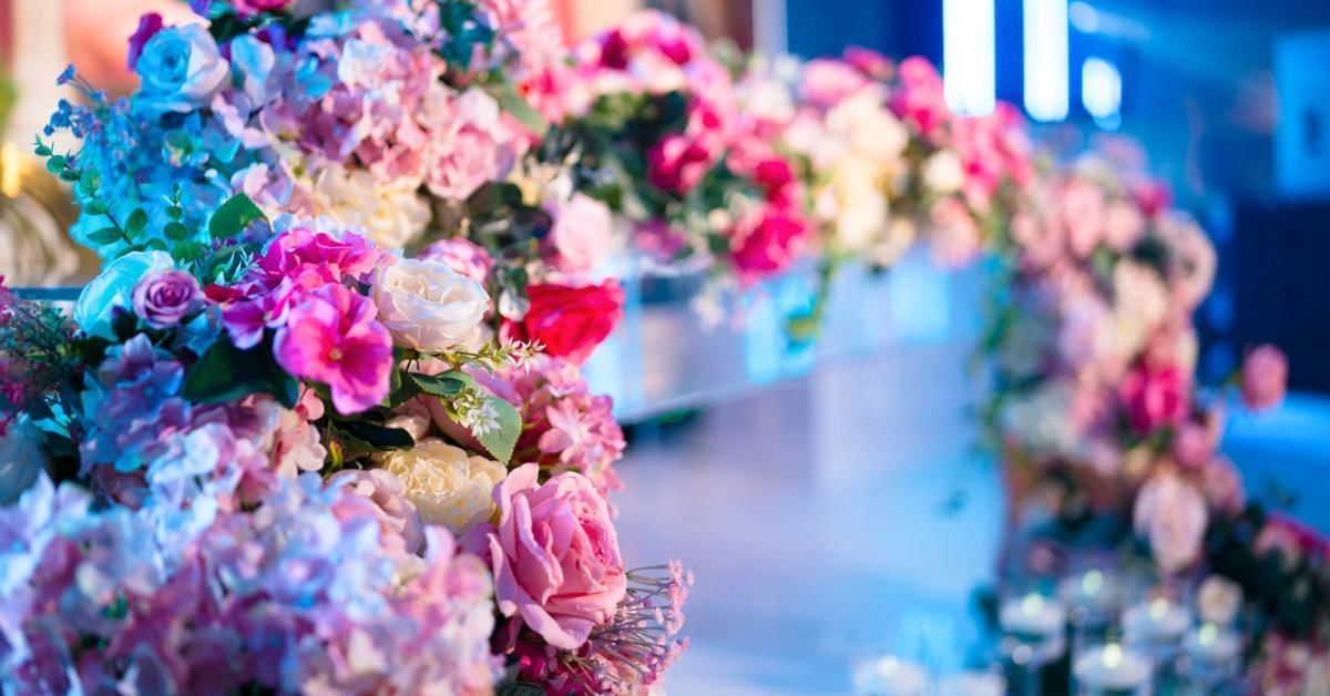 Floral decor at a Pakistani wedding at Eatshampstead Park in Berkshire