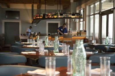 Interior of the restaurant with multiple tables