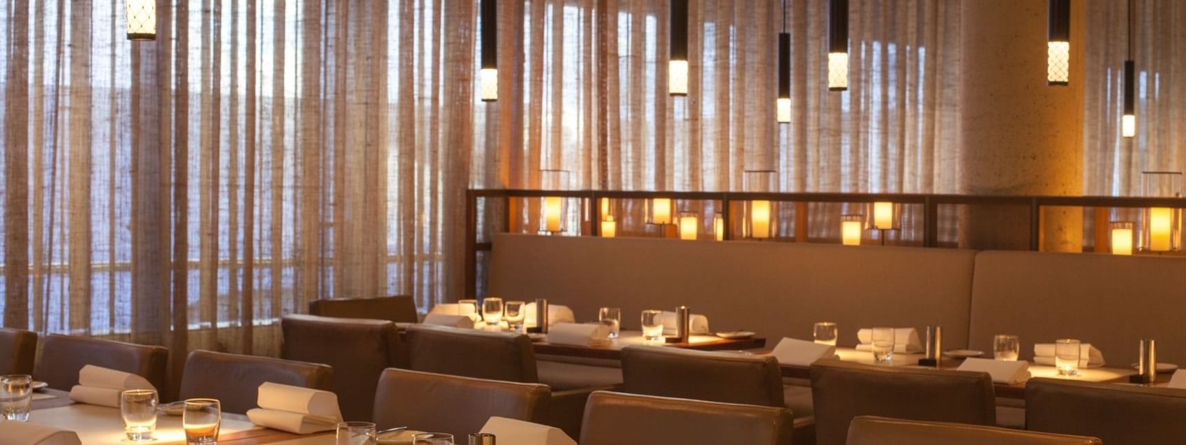 Dining table in Rockpool Bar & Grill at Crown Hotel Perth