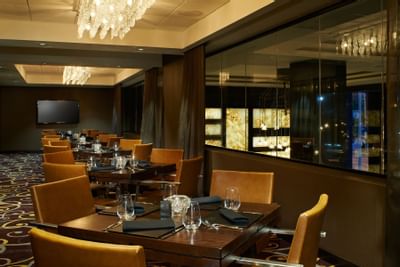 Private dining tables at the Adega restaurant