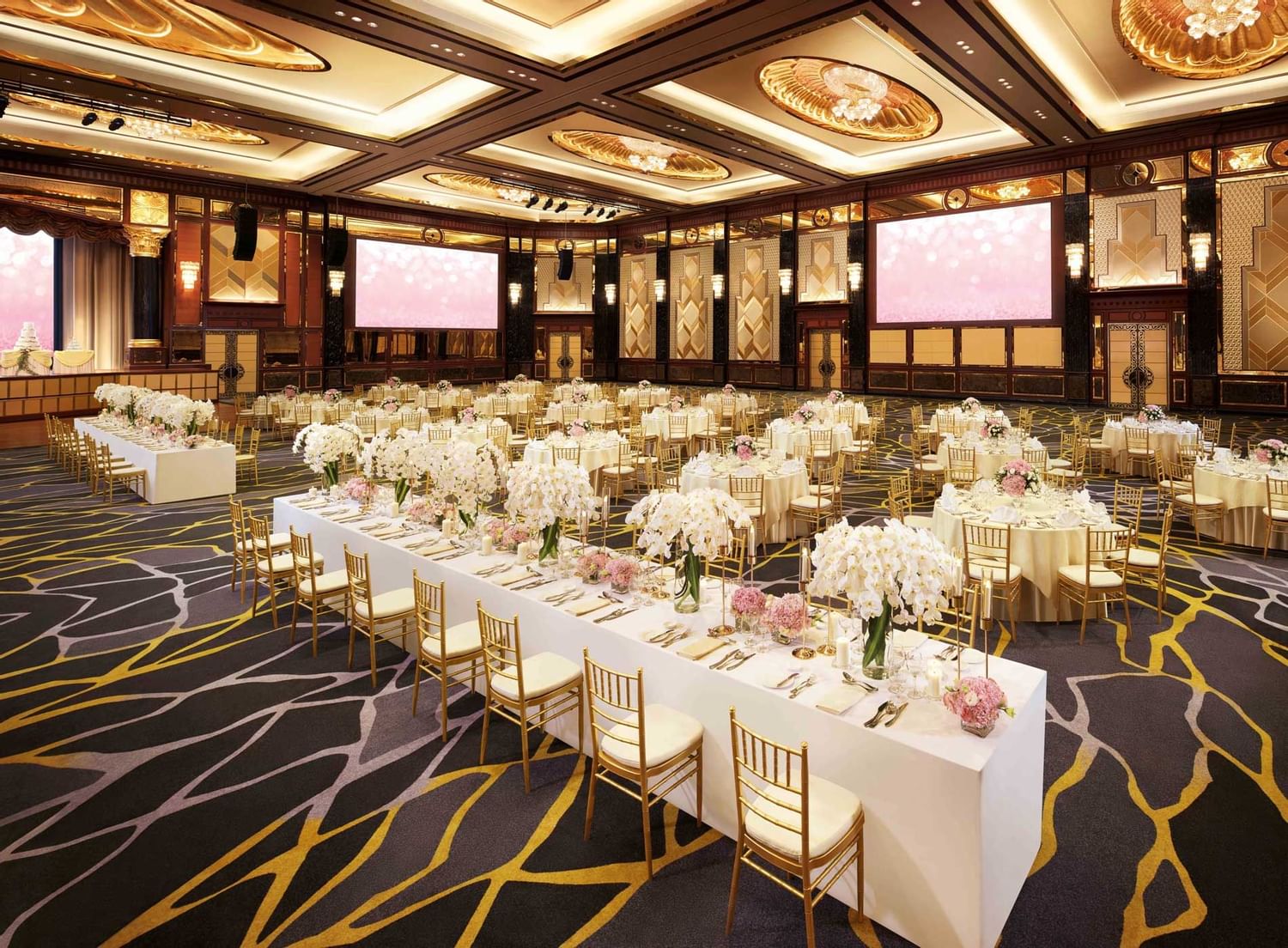 Elegant wedding set-up in Grand Lagoon Ballroom at Sunway Hotels & Resorts