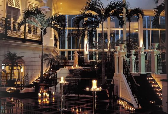 Radisson Blu Edwardian Heathrow Entrance with Palm Trees and coherent lighting, Edwardian Hotels Group
