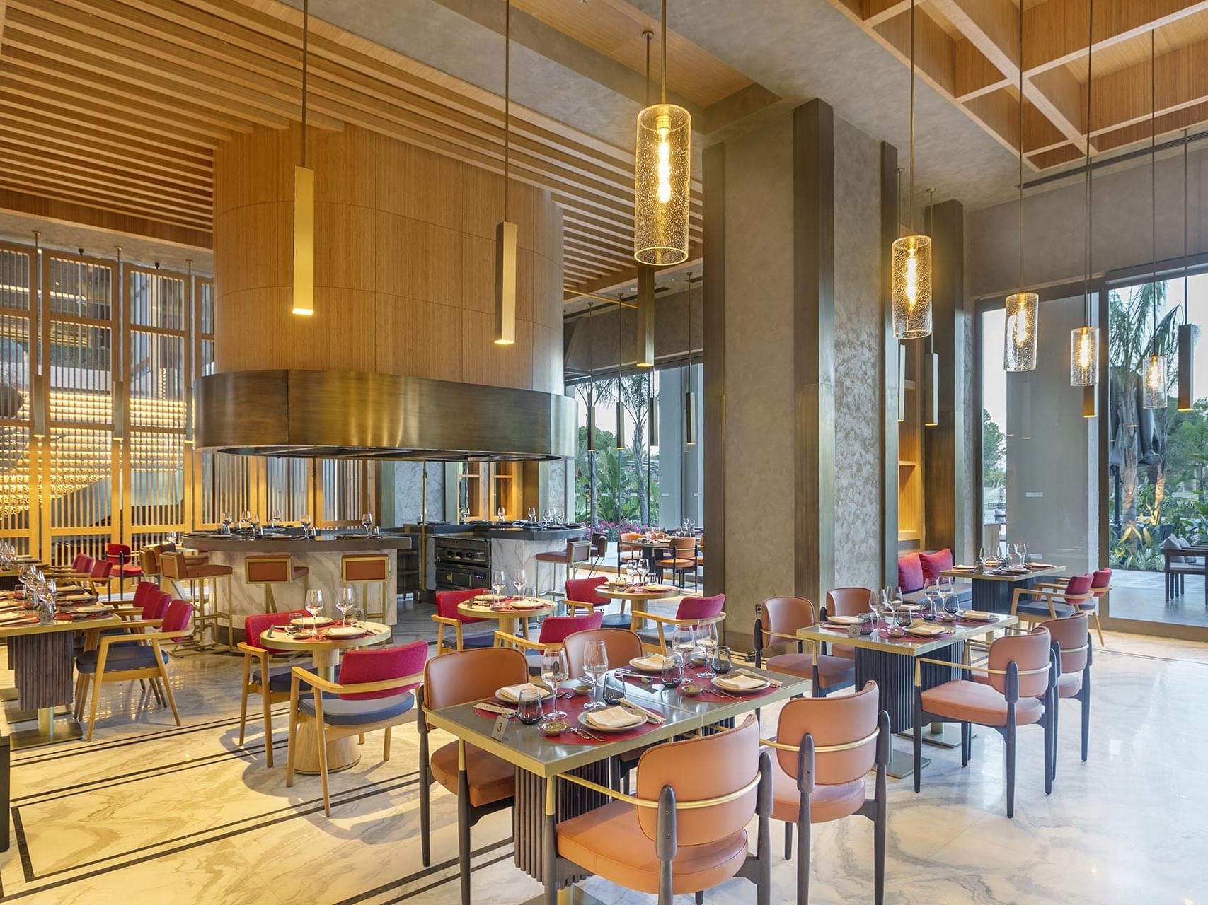Indoor dining setup in Nori Asian (Teppanyaki) at Cullinan Belek
