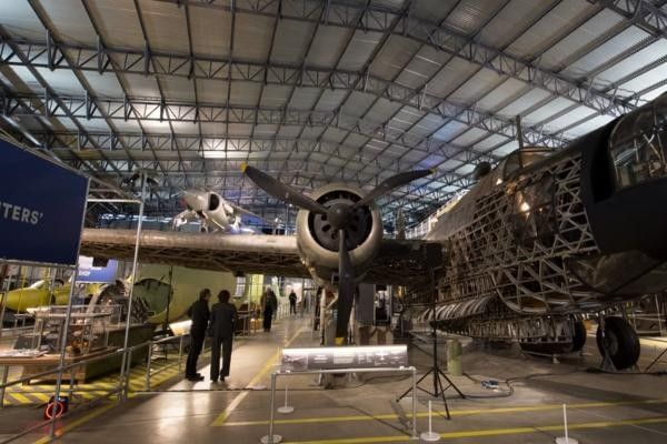 A plane on display at Brooklands Museum.