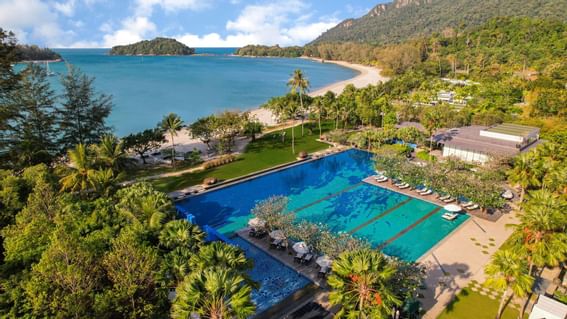 Aerial view of the pool at The Danna Langkawi