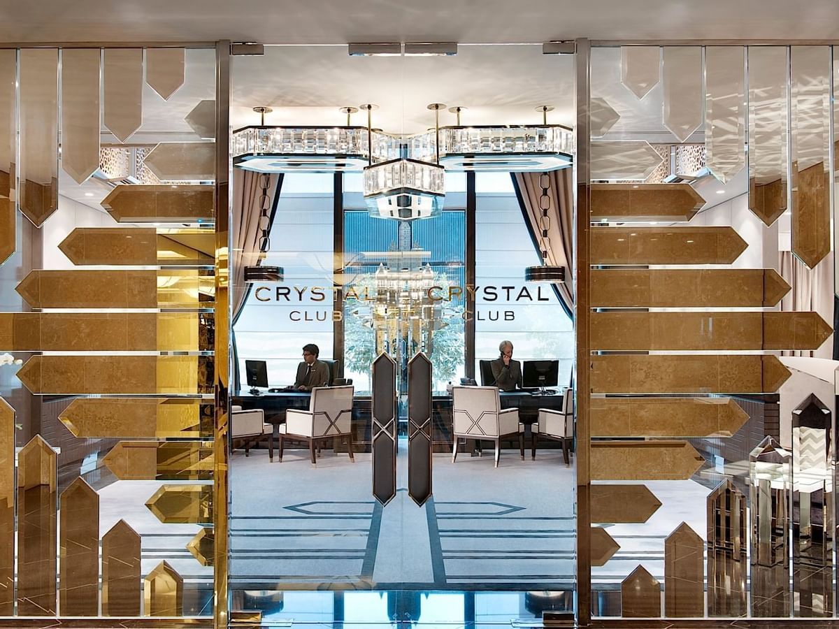 Entrance of The Crystal Club at Crown Towers Melbourne