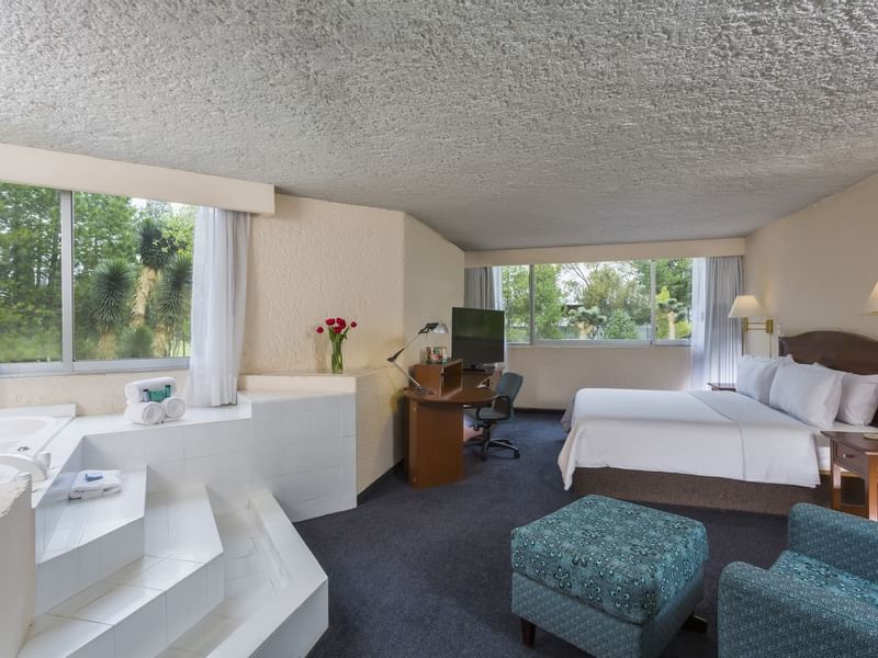 Interior of Precedential Suite with a jacuzzi at Gamma Hotels