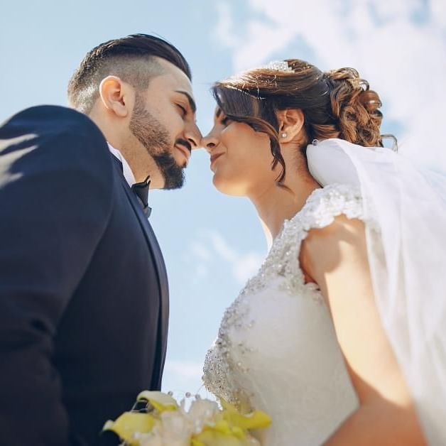 Bride and groom at Easthampstead Park one of the premier Turkish Wedding Venues