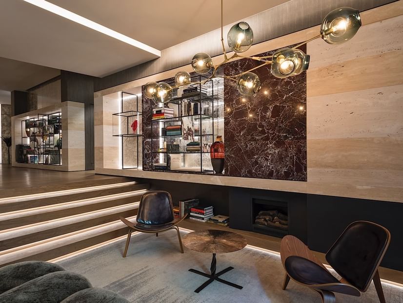 Hotel lounge sitting area at Fendi Private Suites