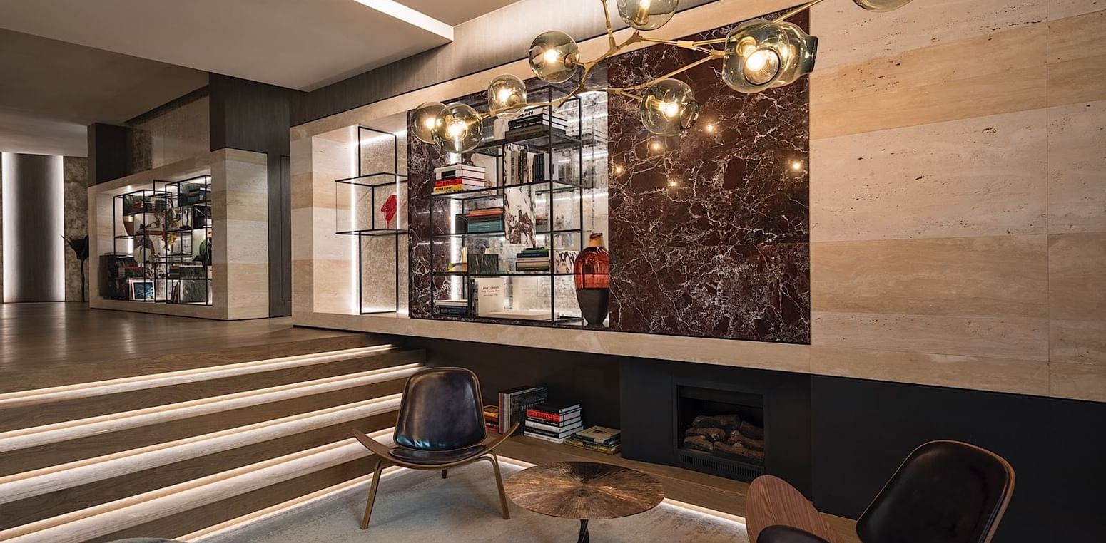 Hotel lounge sitting area at Fendi Private Suites