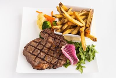 Steak sandwich served, Tonic Kitchen Bar, Hotel Clique Calgary