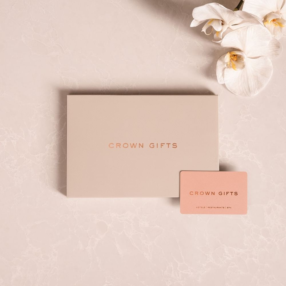 White Orchids placed by the Crown Gift vouchers at Crown Hotels