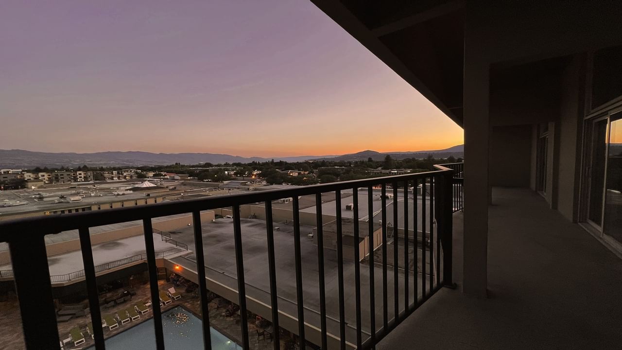 Balcony with sunset view of Kelowna