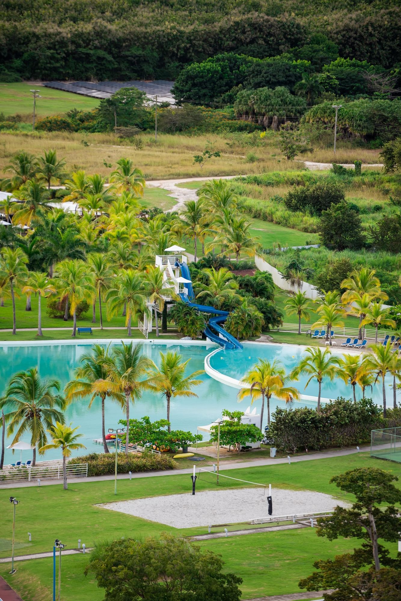Aerial view of the Hotel and outdoor activities at Playa Blanca Beach Resort