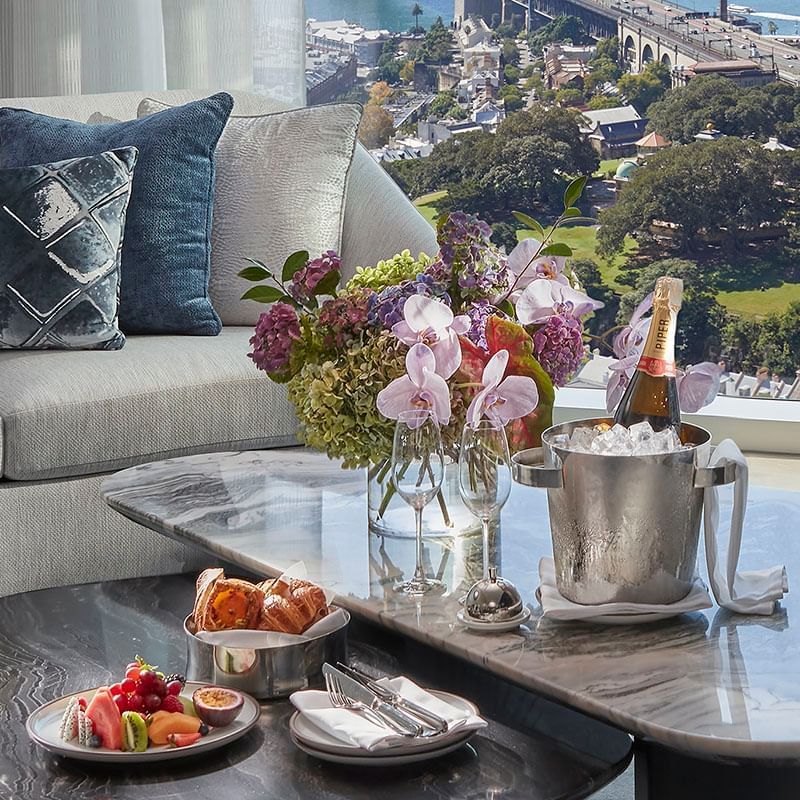 Deluxe Villa Living room with city view at Crown Towers Sydney